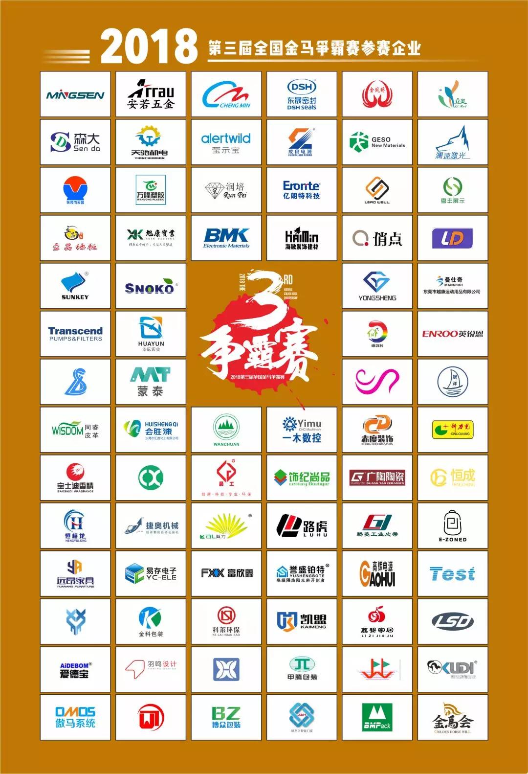 第三屆金馬爭霸賽的87個企業(yè)LOGO,包含了東晟密封件公司哦