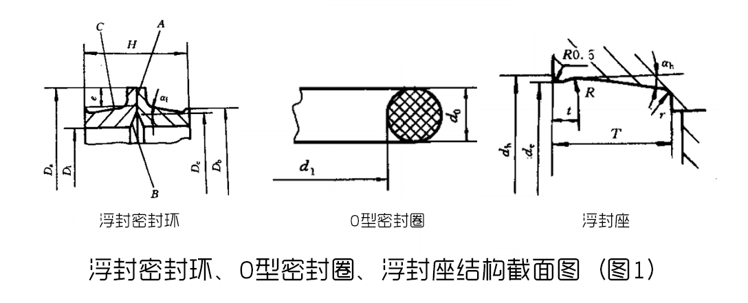 浮封密封環(huán)及O型密封圈的整體結(jié)構(gòu)圖