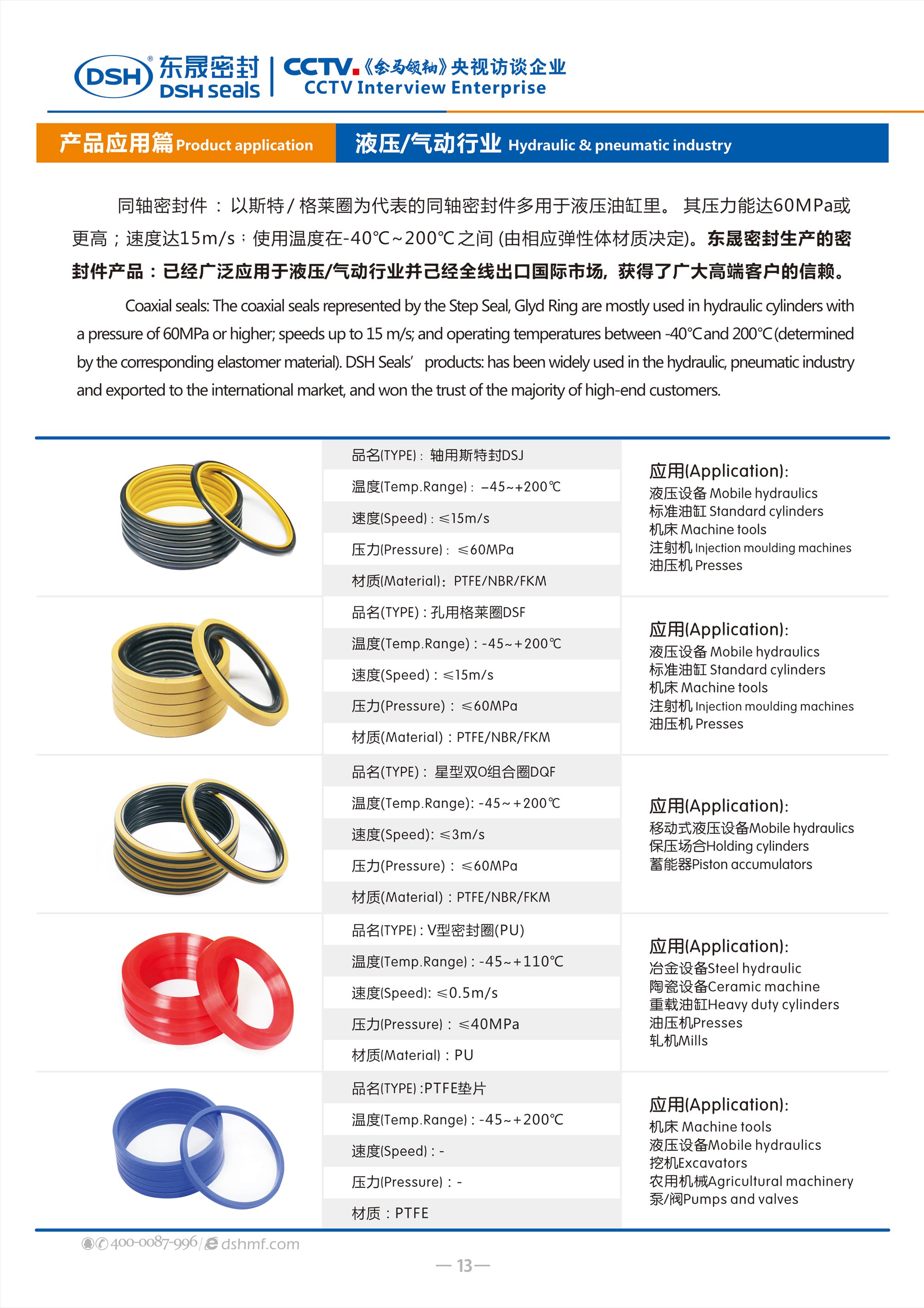 液壓、氣動行業(yè)密封件廠 - 東晟密封生產(chǎn)液壓氣動密封件產(chǎn)品：已經(jīng)廣泛應(yīng)用于液壓、氣動行業(yè)并己經(jīng)全線出口國際市場。
